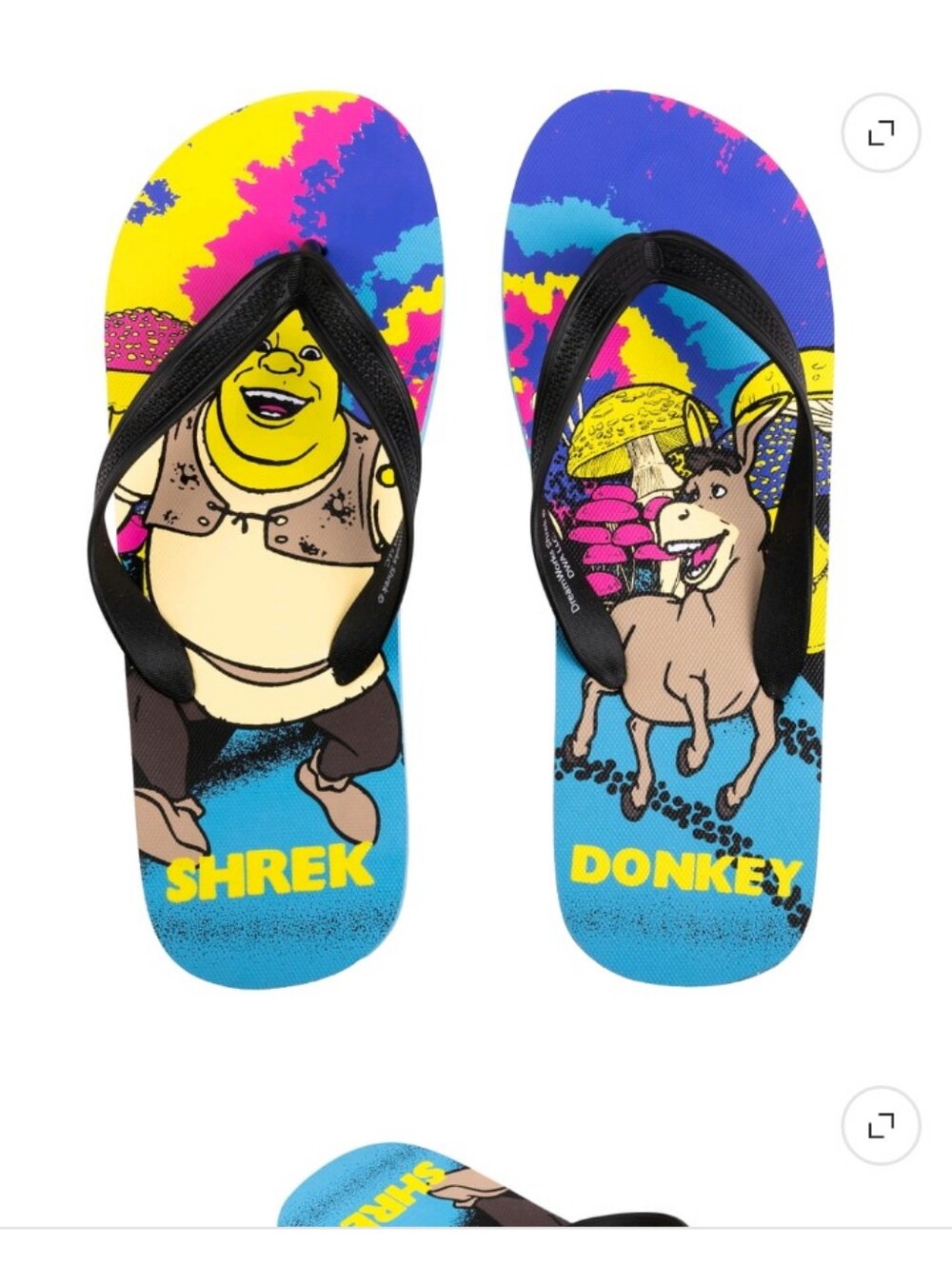 Shrek Donkey Flip Flops - Colorful Graphic Sandals